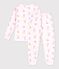Children's pyjamas in ski-print fleece pink/multicolor