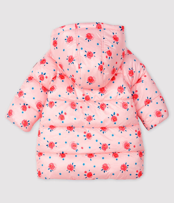 Baby girl's quilted puffer jacket MINOIS pink/MULTICO white