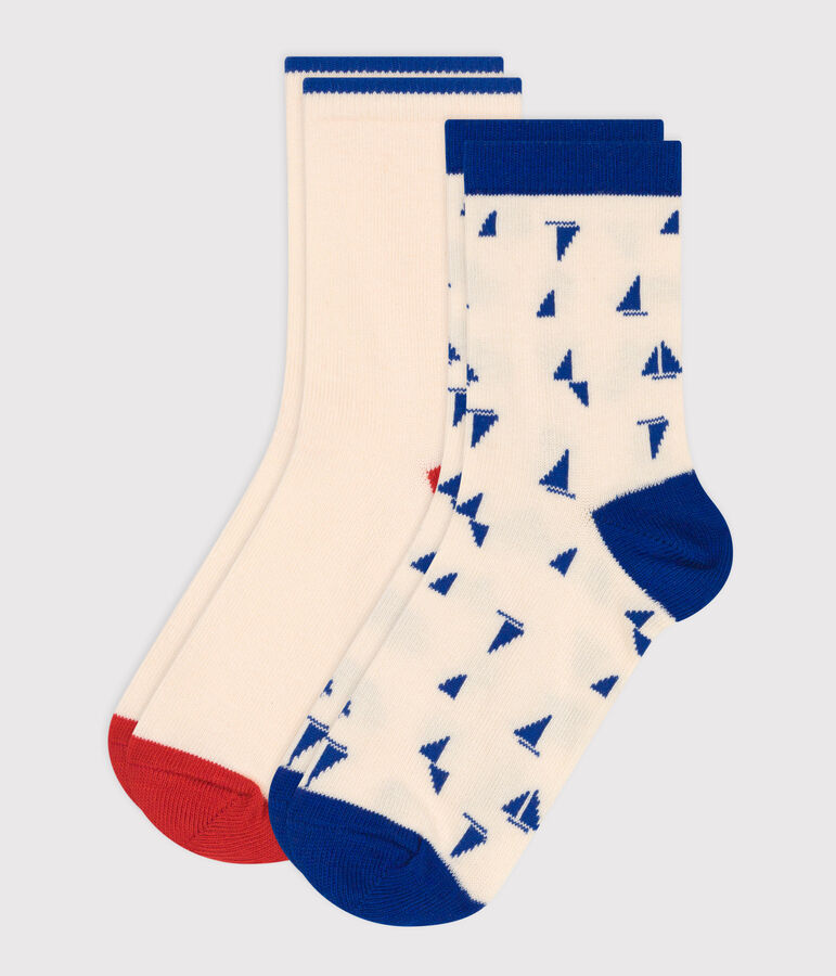 Children's cotton socks printed with boats - 2-Pack multicolor