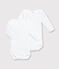 Babies' White Long-Sleeved Bodysuits - 2-Pack MARSHMALLOW white