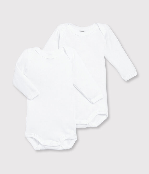 Babies' White Long-Sleeved Bodysuits - 2-Pack white