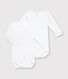 Babies' White Long-Sleeved Bodysuits - 2-Pack