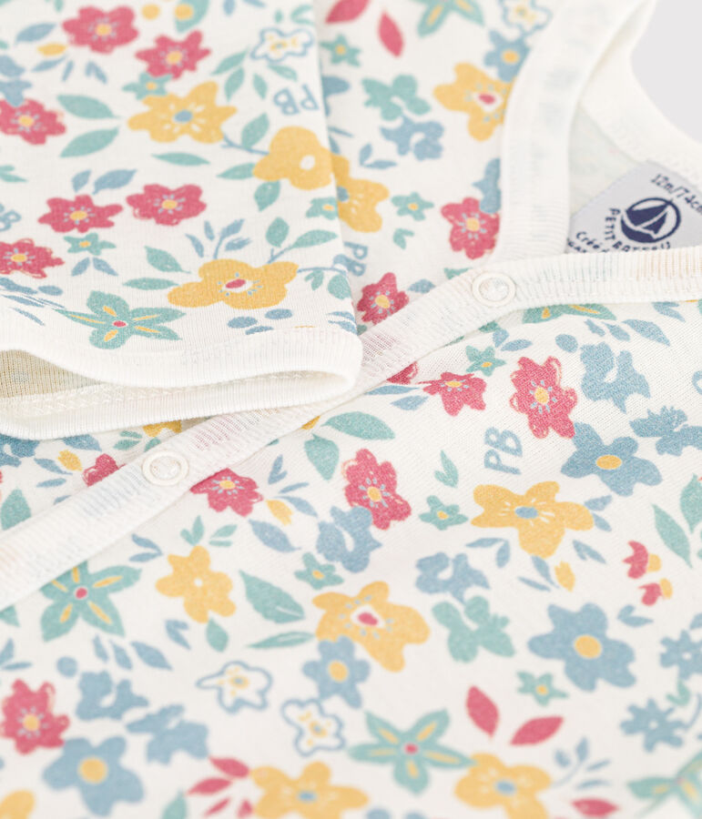 Babies' Printed Footless Cotton Sleepsuit white/multicolor