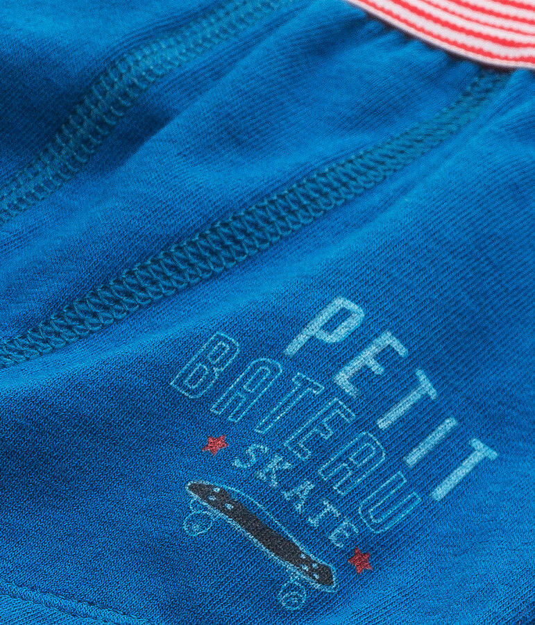 Boy's patterned boxer Mykonos blue