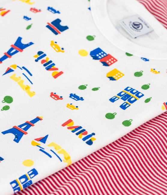 Pack of children's long-sleeved Paris print cotton T-shirts variante 1