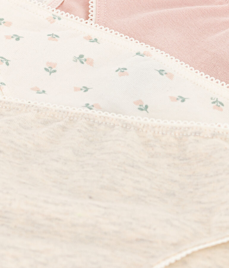 Girls' Floral Cotton and Elastane Briefs - 3-Pack multicolor