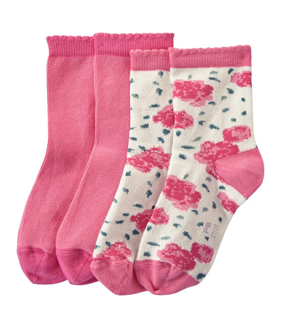 Set of 2 pairs of girl's socks LOT white