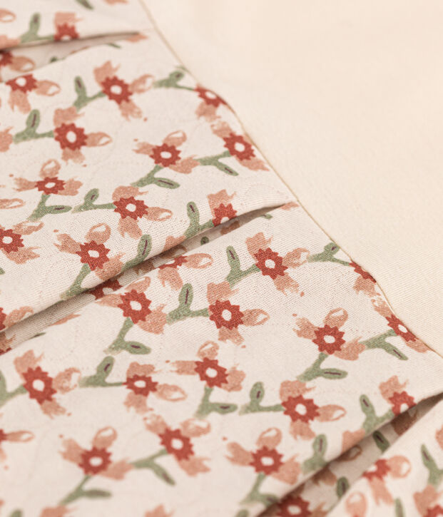 Girls' long-sleeved printed dress Ecru/multicolor