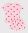 Children's short heart print cotton pyjamas pink/orange