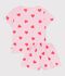 Children's short heart print cotton pyjamas pink/orange