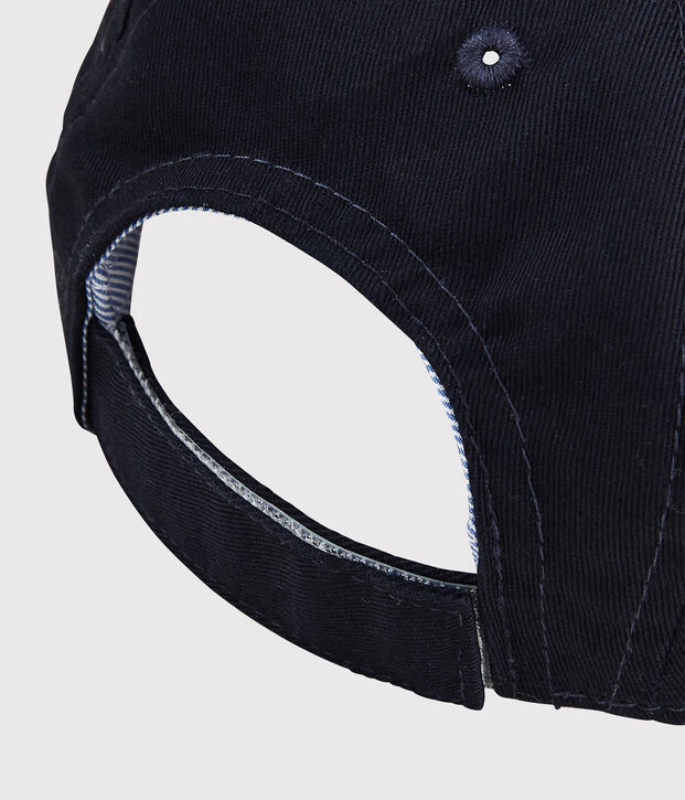 Baby Boys' Terry Cap with Badge. blue/white