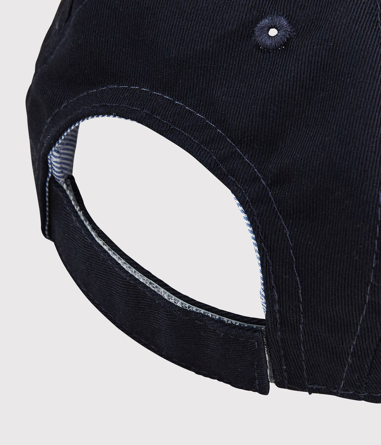 Baby Boys' Terry Cap with Badge. blue/white