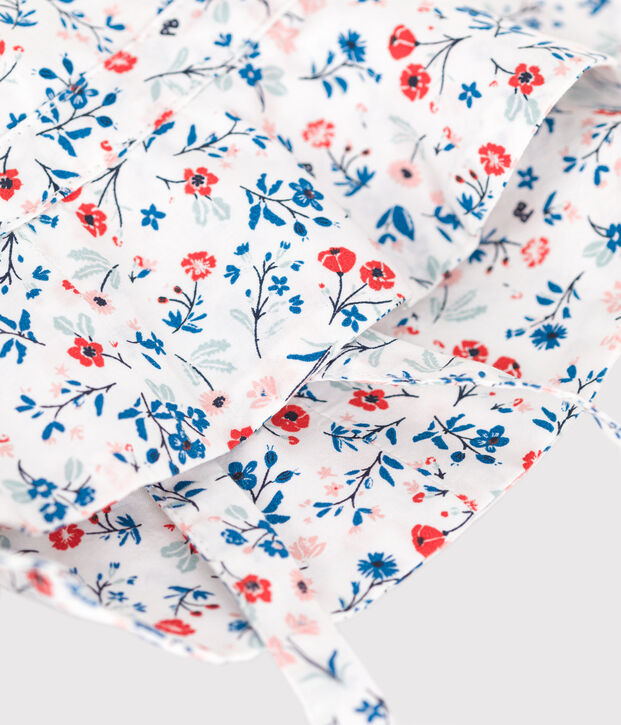 Baby girls' floral print floppy hat white/multicolor