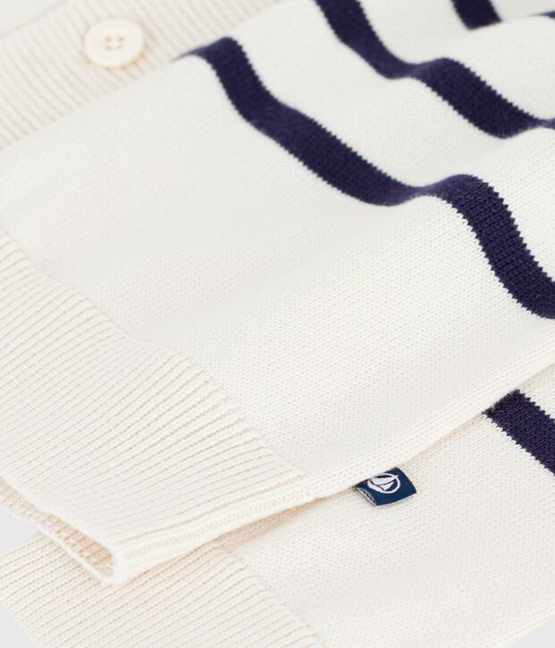 Children's stripy cotton cardigan blue/blue