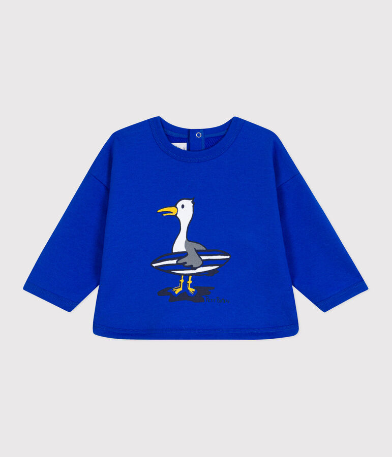 Plain cotton baby sweatshirt blue