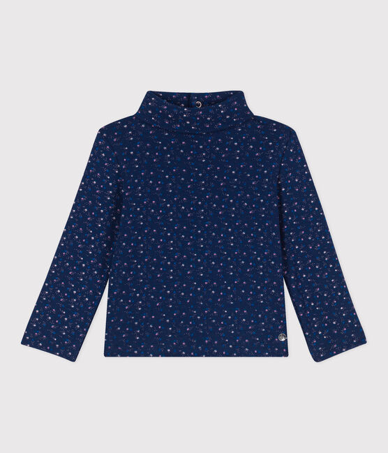 Babies' Cotton Polo Neck MEDIEVAL blue/MULTICO white