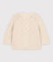 Babies' Cable Knit Cotton Pullover AVALANCHE Ecru