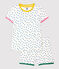 Girls' Blue Spotted Cotton Short Pyjamas MARSHMALLOW white/MALLARD