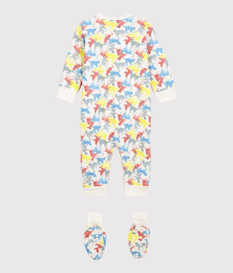 Babies' Colourful Cats Fleece Nightwear Set white/multicolor