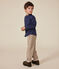 Boys' straight-fit corduroy trousers HUITRE