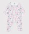 Babies' Paris-print footless cotton pyjama suit MARSHMALLOW white/MULTICO white