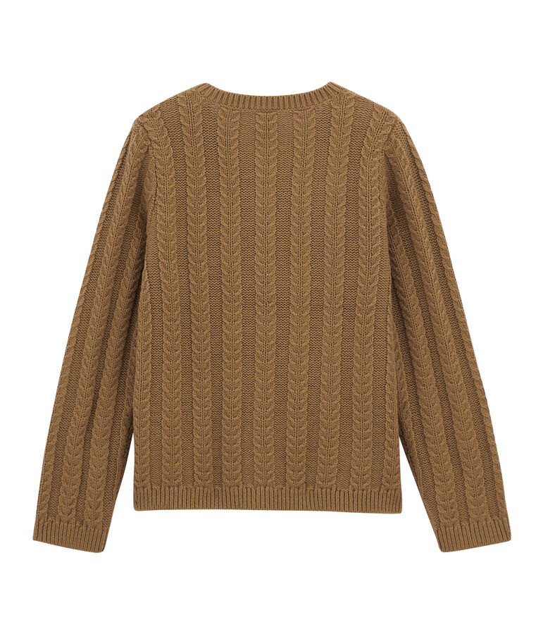 Wool and cotton cardigan brown