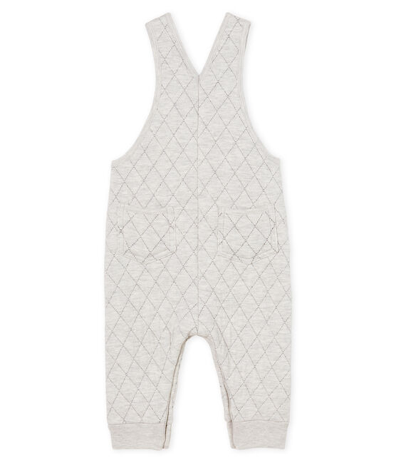Baby Boys' Long Quilted Tube-Knit Dungarees BELUGA CHINE grey