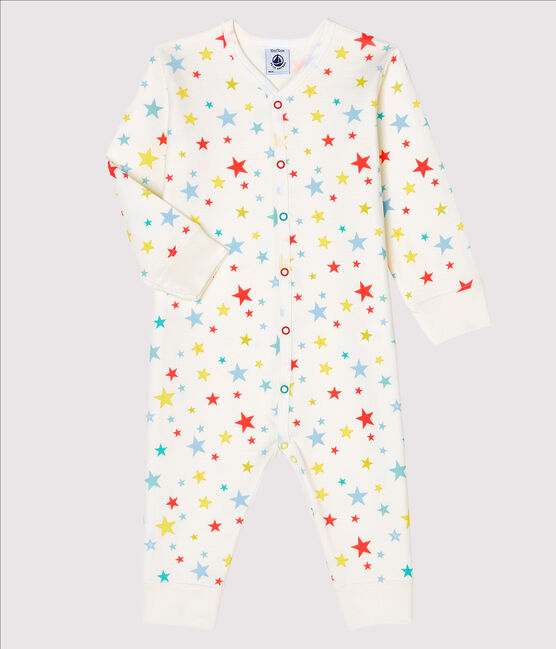 Unisex Baby's Tube Knit Footless Sleepsuit MARSHMALLOW white/MULTICO white