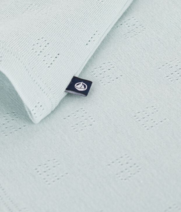 Babies' short-sleeved patterned openwork cotton polo shirt SPRAY