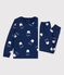 Children's Organic Cotton Pyjamas Tajinebanane x Petit Bateau MEDIEVAL blue/MULTICO white