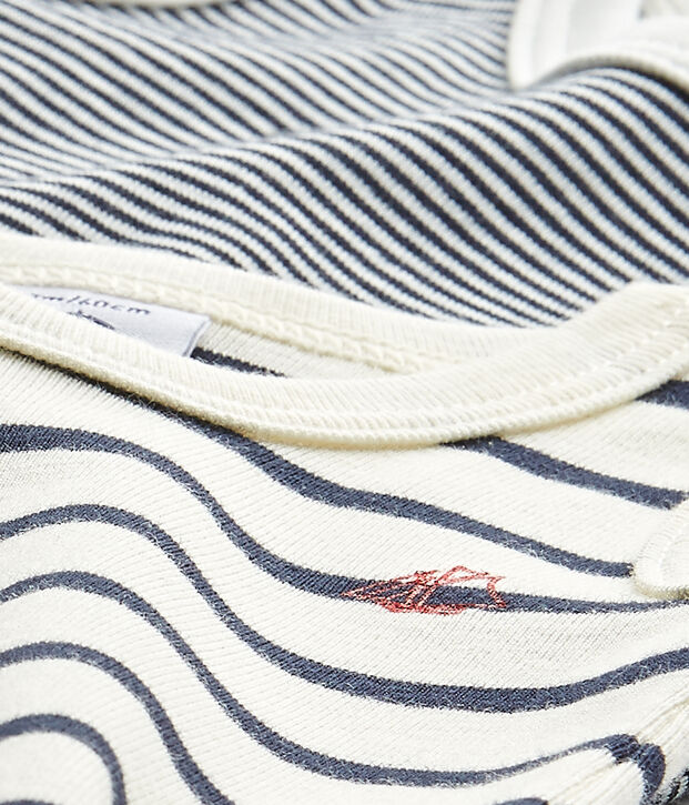 Pack of 2 baby boy sleeveless striped bodysuits white