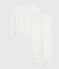 Women's heart print cotton and elastane pyjamas MARSHMALLOW white/MULTICO white