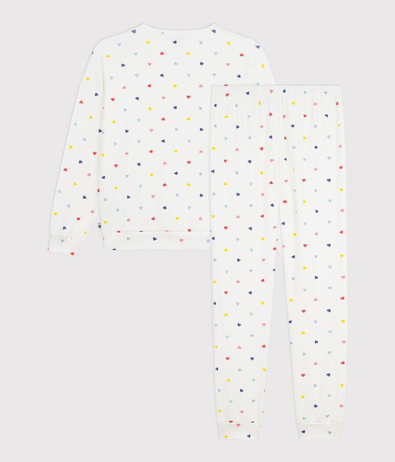 Women's heart print cotton and elastane pyjamas white/multicolor