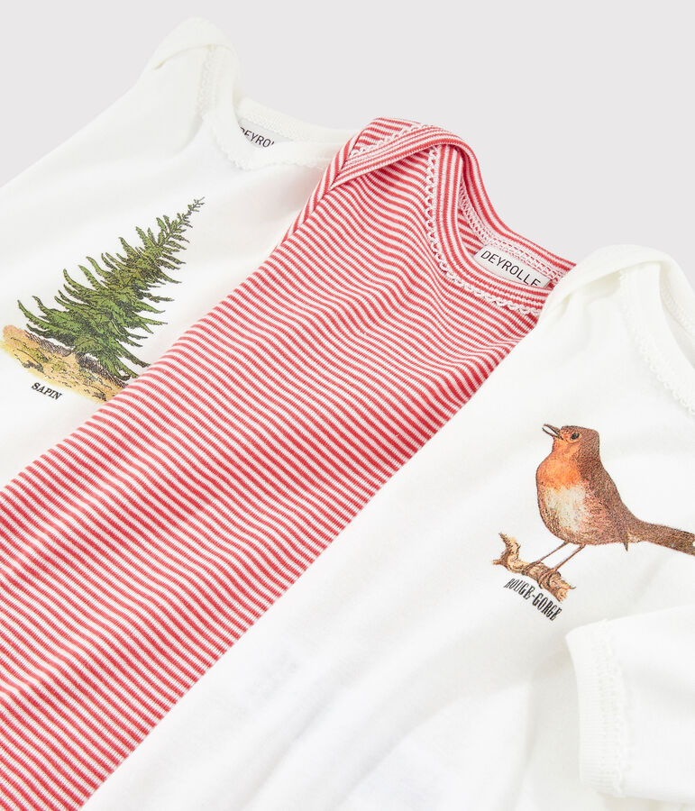 Petit Bateau x Deyrolle Baby Girls' Long-Sleeved Bodysuit - 3-Piece Set multicolor