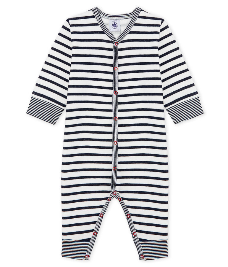 Baby Boys' Footless Tube Knit Sleepsuit white/blue