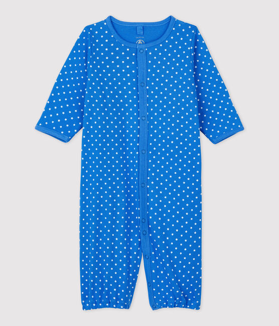 Babies' Organic Cotton Jumpsuit BRASIER blue/MARSHMALLOW grey