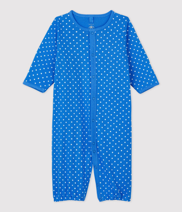 Babies' Organic Cotton Jumpsuit blue/white