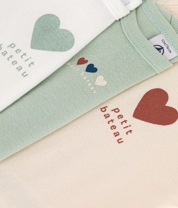 Babies' Long-Sleeved Cotton Bodysuits - 3-Pack multicolor