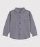 Boys' checked cotton shirt SOIR blue/MILK