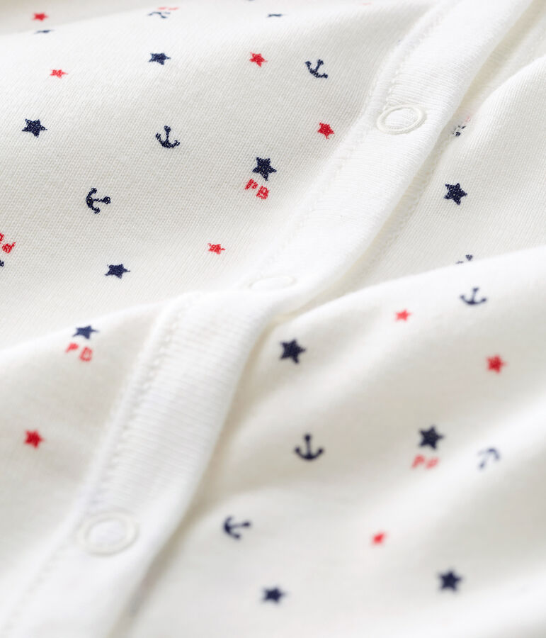 Babies' Ribbed Jumpsuit/Sleeping Bag white/blue/multicolor