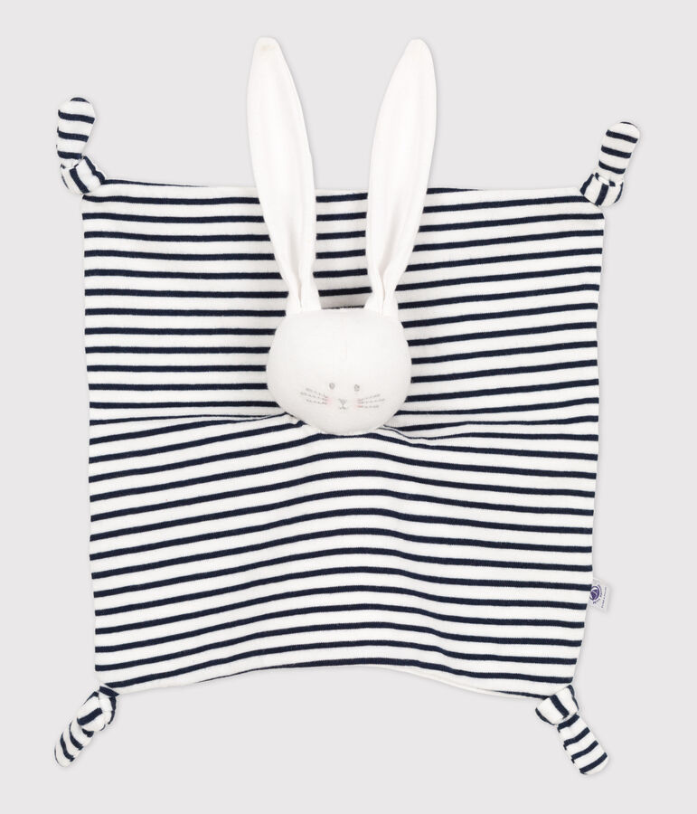Organic cotton baby bunny sailor comforter white/blue