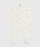 Babies' silvery heart-print cotton pyjamas MILK Ecru/ARGENT