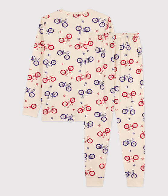 Boys' Bike Themed Cotton Pyjamas AVALANCHE white/MULTICO