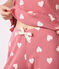 Women's cotton heart print pyjamas ROSEWOOD pink/MARSHMALLOW