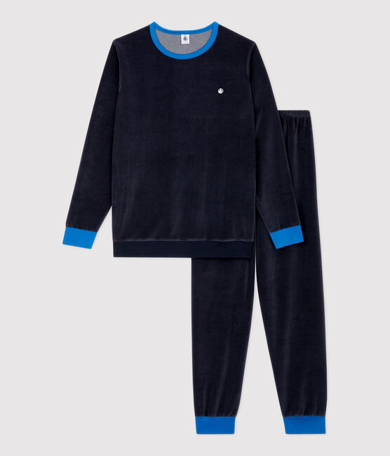 Boys' Navy Blue Velour Pyjamas SMOKING blue