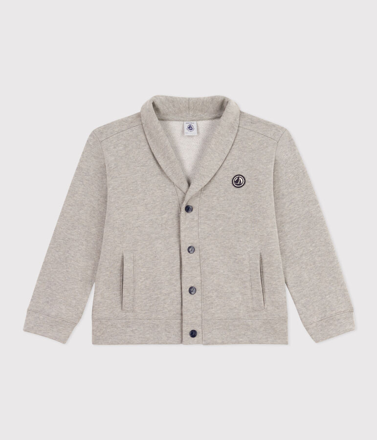 Boys' cotton cardigan grey