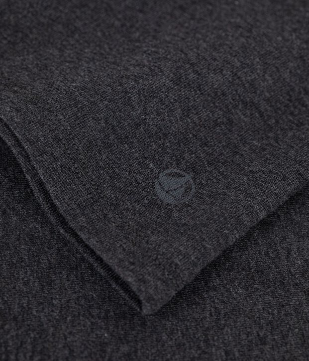 Women's long-sleeved cotton T-shirt with cocotte stitch detailing grey