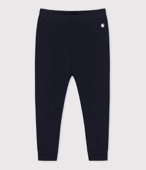 Babies' plain cotton leggings SMOKING blue