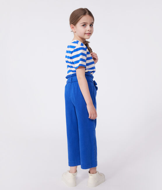 Children's cotton and Lyocell blend trousers. SURF blue