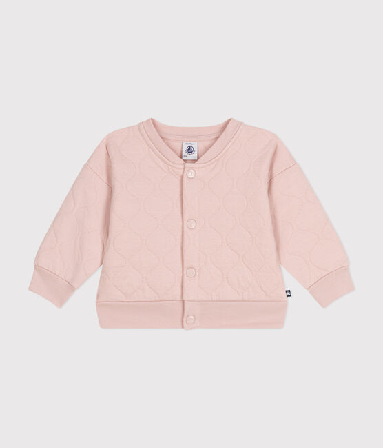 Babies' Quilted Tube Knit Baseball Jacket SALINE pink